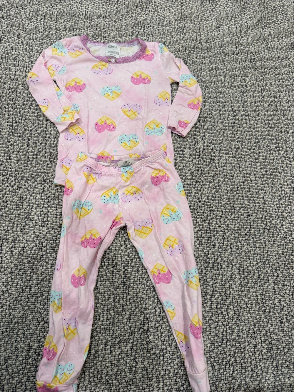 Garanimals Pink Ice Cream Heart Pajama Set for Girls